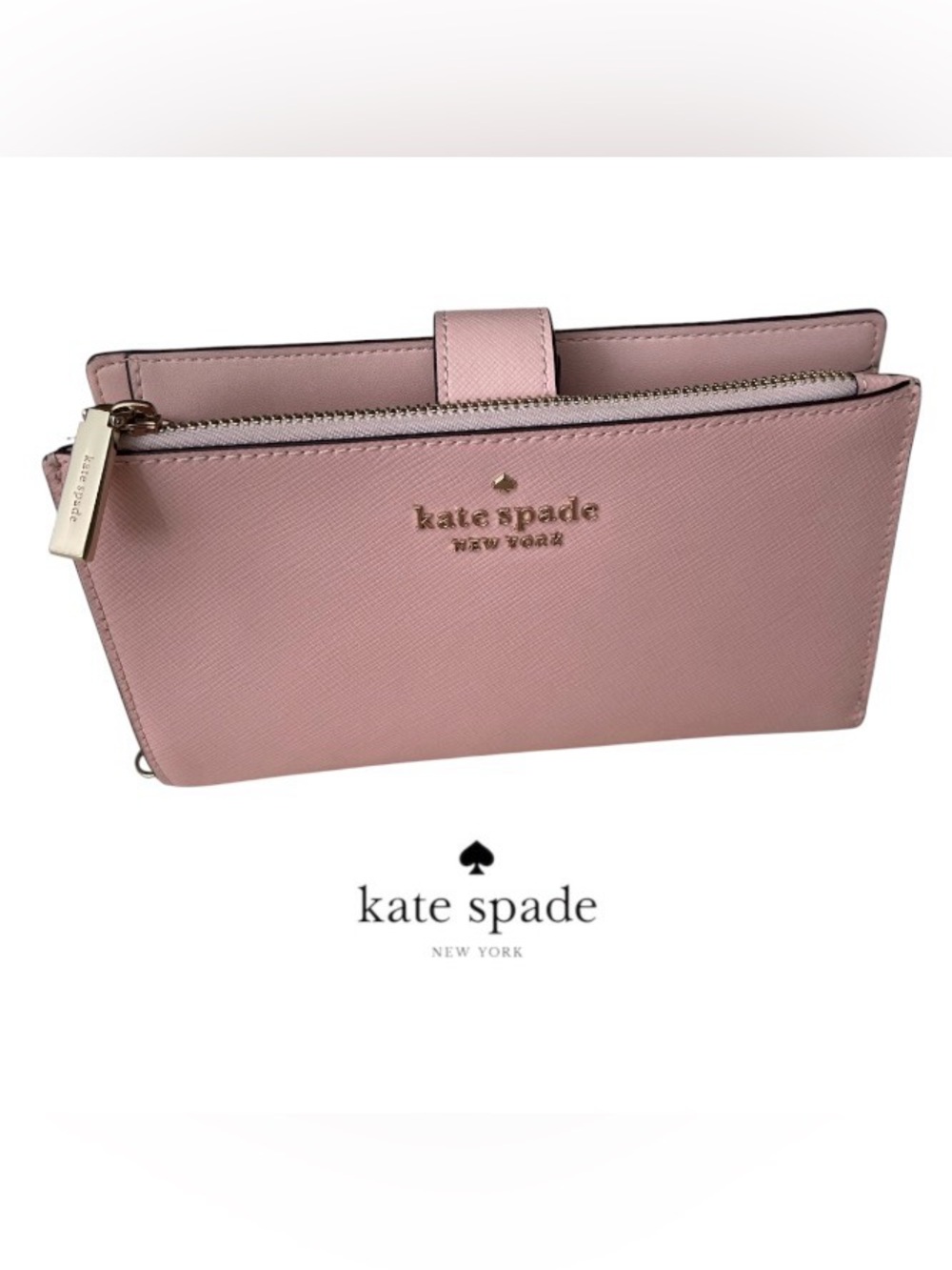 kate spade Saffiano Leather Staci Phone Wallet in Chalk Pink